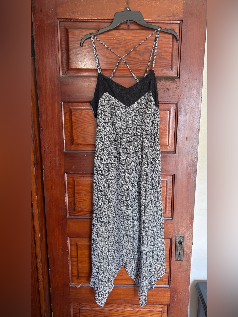 Madonna Material Girl Summer Aztec Pattern Dress Size L 🖤🩶🤍